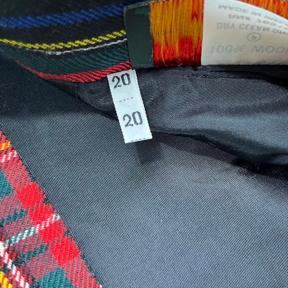 Vintage O'Neil of Dublin 100% Wool Red Tartan Plaid Kilt Skirt Size 20 Ireland - Picture 2 of 8